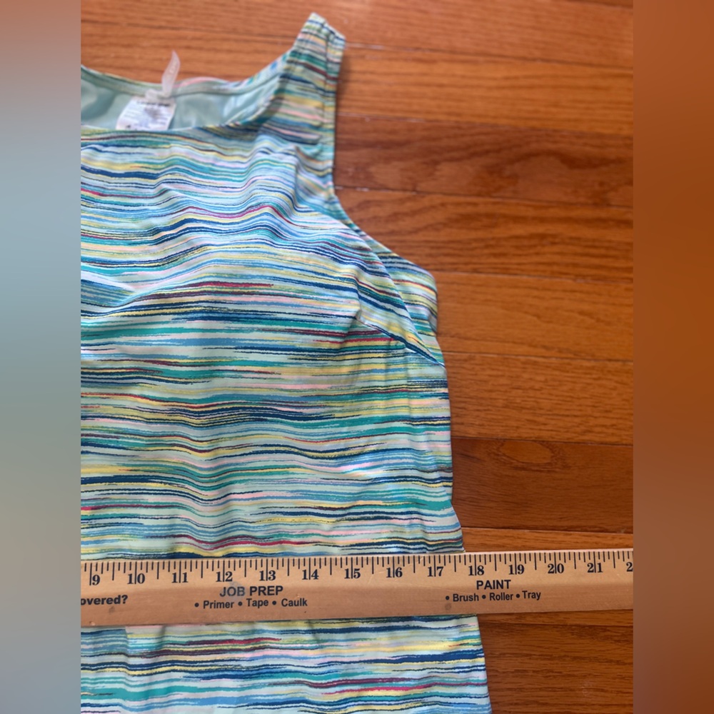 Lands' End Athletic Dress Size 16 Multicolor Tank Built In Bra Racerback - Picture 5 of 10